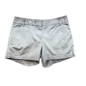 J.Crew Womens Chino Short Shorts Size 4 Blue Cuffed Flat Front Casual Pockets
